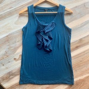Ann Taylor Dressy Blue Ruffle Tank
